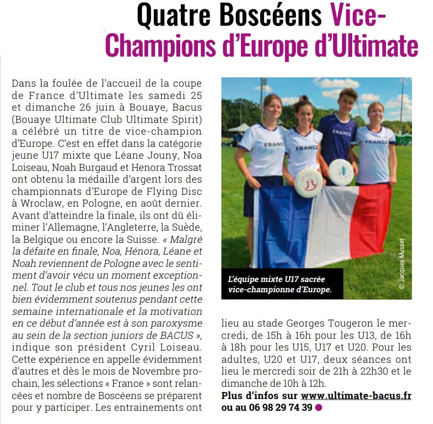 la Ville de Bouaye est fière de ses champions et de ses clubs Mairie